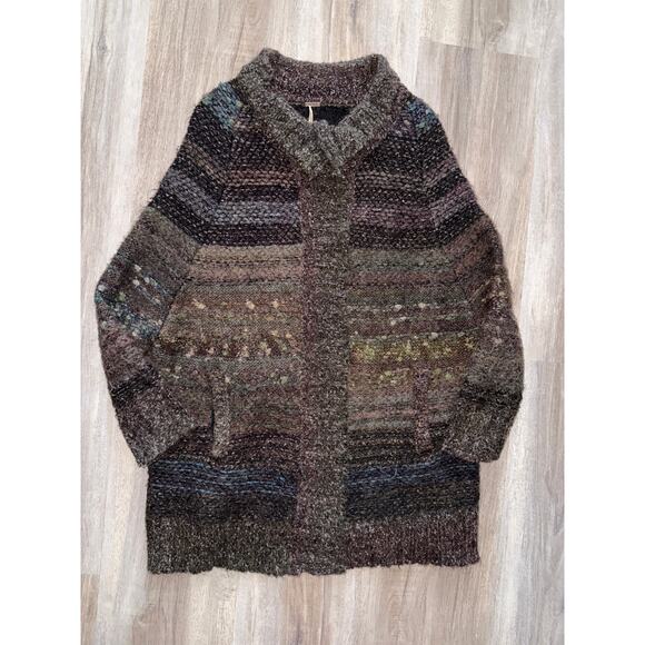 Free People Starlight Shadow Poncho/Cardigan sweater -multicolor - size XS - Picture 8 of 12